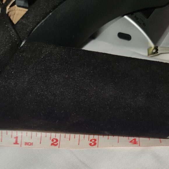 Charlotte Russe, block heels, slingback black, velvet, strappy, lace up, size 11 - Picture 12 of 15